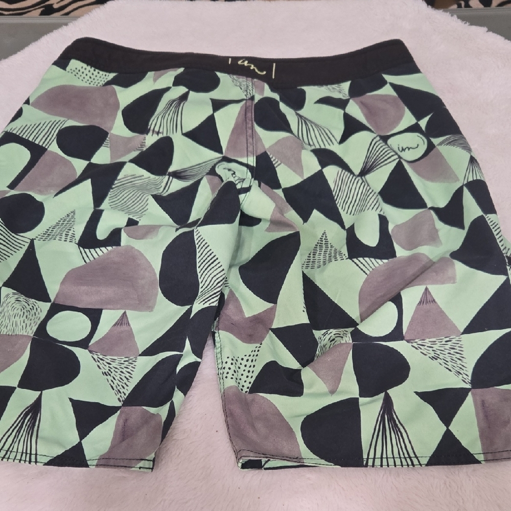 Imperial Motion Abstract Swim Shorts - Black and Mint